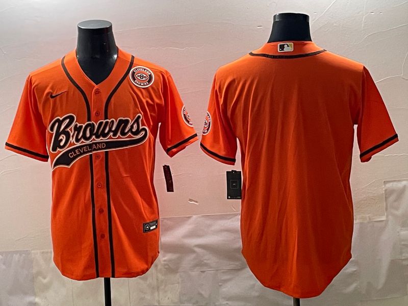 Men 2025 Cleveland Browns Blank Orange Joint Name Nike Limited NFL Jersey style 2->cleveland browns->NFL Jersey